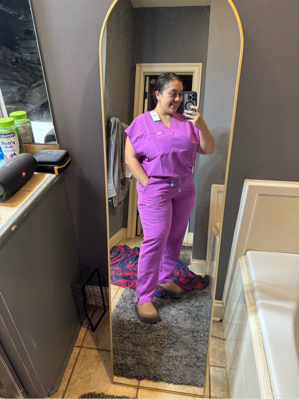 FIGS Women's Scrub Set in Bright Magenta